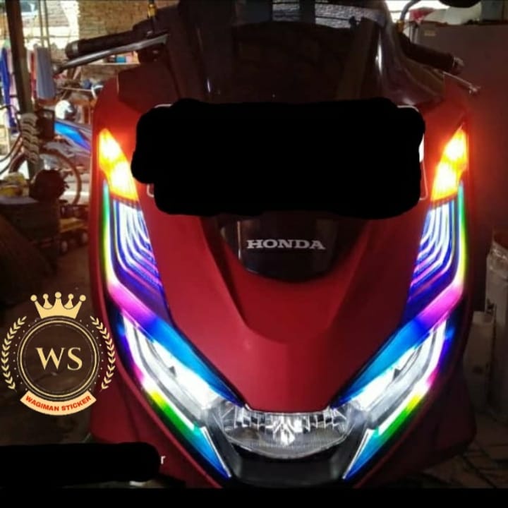 Stiker Lampu Pcx 160 New / Stiker Lampu Pcx New / Stiker Alis Pcx Rgb /Custeam/variasi motor/stiker 