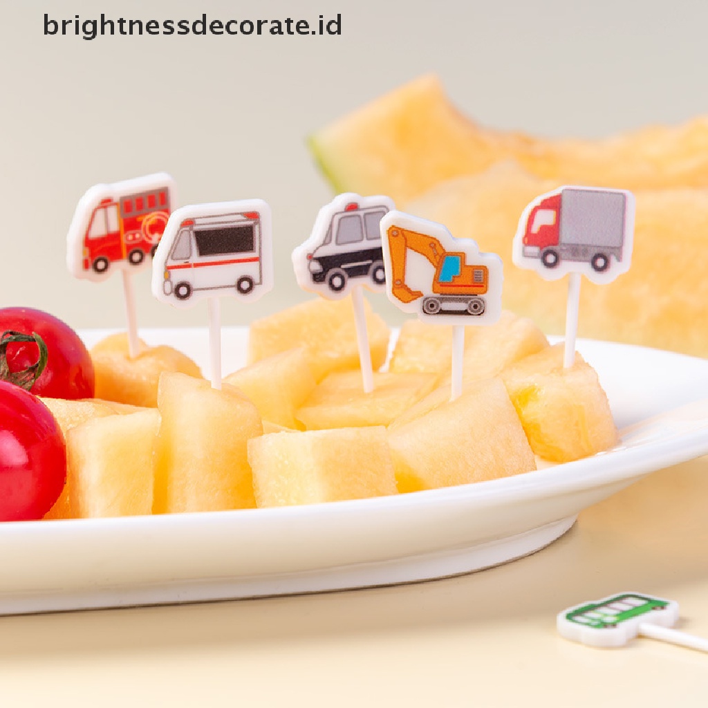 [Birth] 6 Pcs Hewan Kucing paw Buah Garpu Mini Kartun Anak Snack Kue Pick Tusuk Gigi [ID]