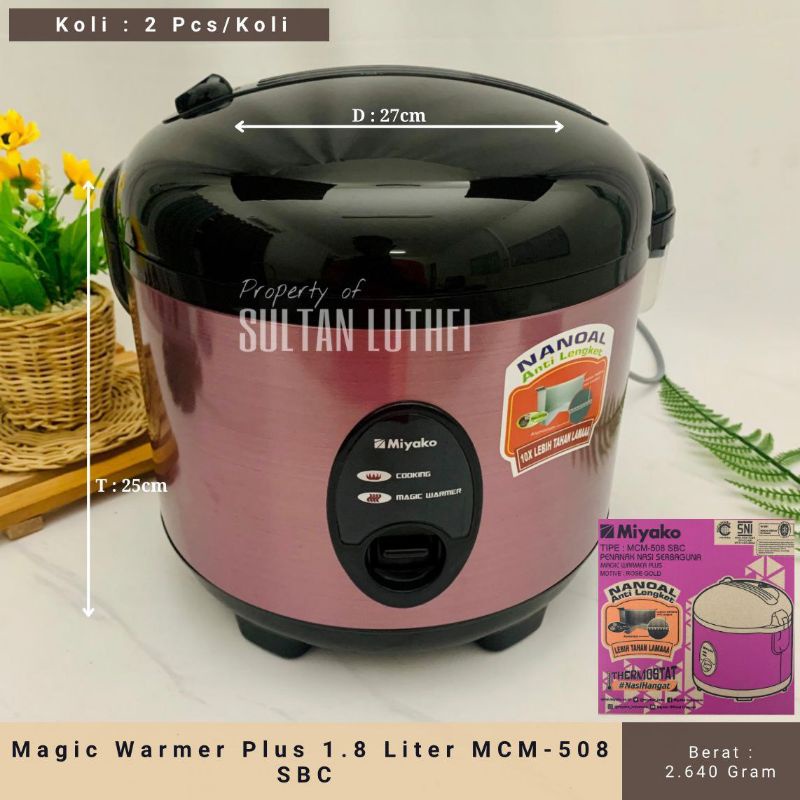 magic com miyako MCM 508 SBC rice cooker miyako stainless penanak nasi miyako 1,8 liter pemanas nasi