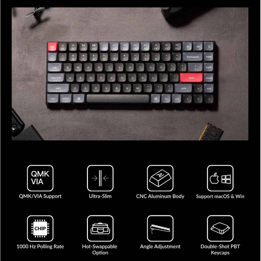 Keychron S1 QMK RGB Backlight Hot-swappable Custom Mechanical Keyboard 75%