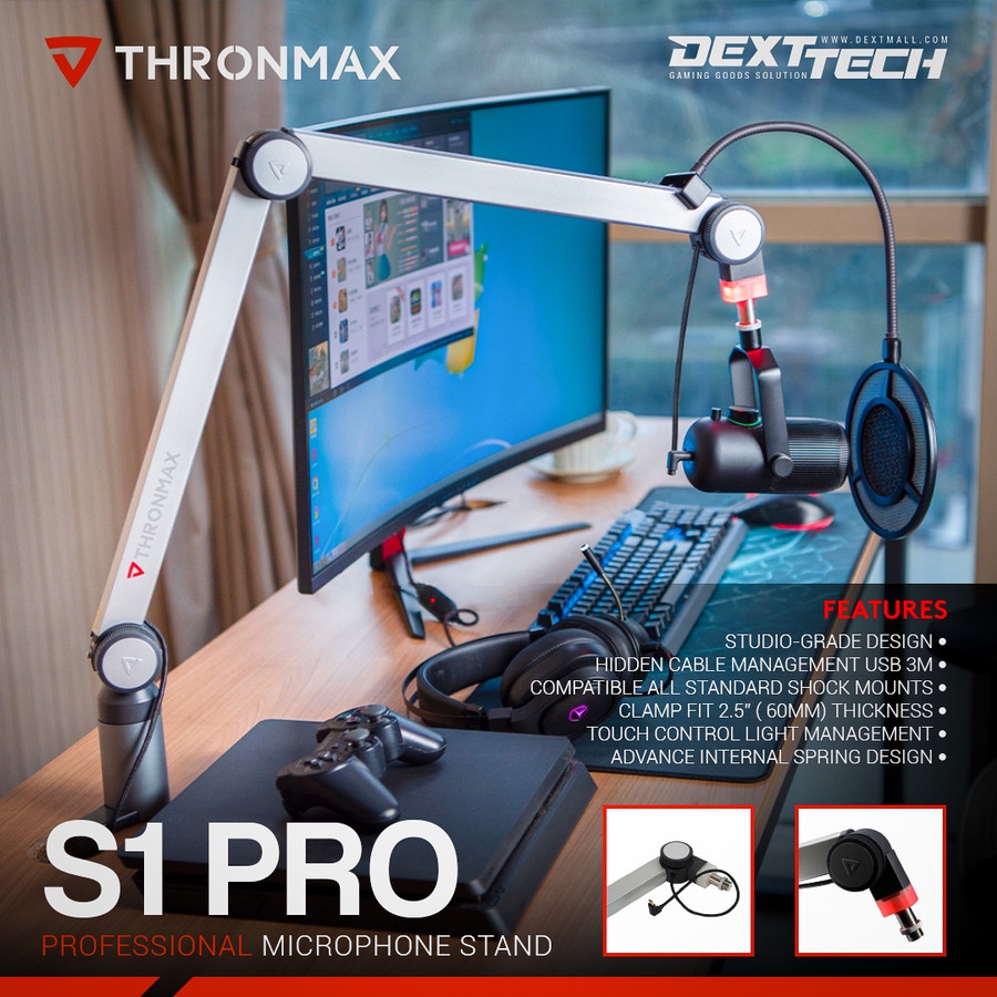 Jual Thronmax Caster Boom Stand S1 Pro Microphone Arm Stand Shopee