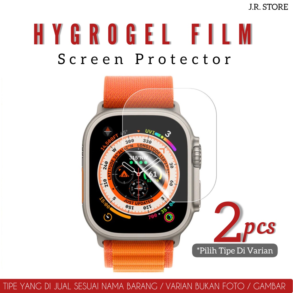 UNBREAKABLE HYDROGEL anti gores APPLE WATCH SERI 8 / SERI 7 / SERI 6 / SERI 5 / SERI 4 / SERI 3 / SERI 2 / SERI SE (Gen2 &amp; Gen1) / SIZE 45mm / 41mm / 44mm / 40mm / 42mm / 38mm ANTI GORES APPLE WATCH