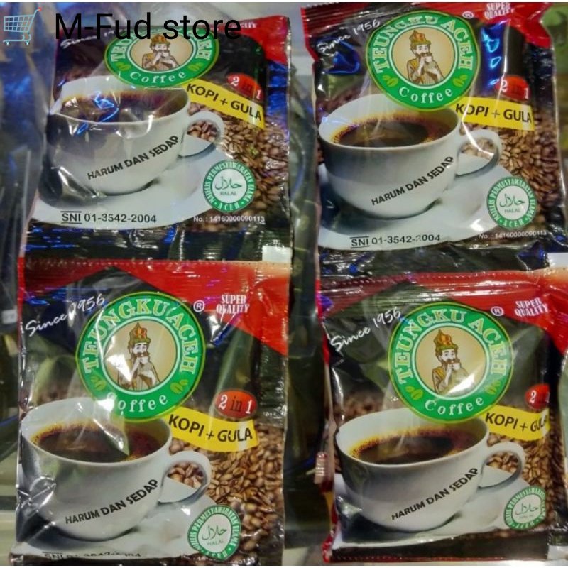 

Kopi Tgk Aceh Sachet 2 in 1 kopi+gula isi 10 sachet/kopi tengku Aceh Sachet asli Aceh