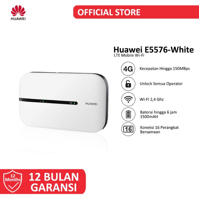 Huawei E5576 Modem Mifi 4G LTE Unlock Gratis Telkomsel 14Gb 2 Bulan