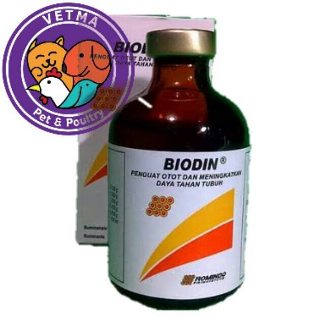 ⭐BISA COD⭐ biodin 100 ml injeksi penguat otot dan daya tahan tubuh hewan