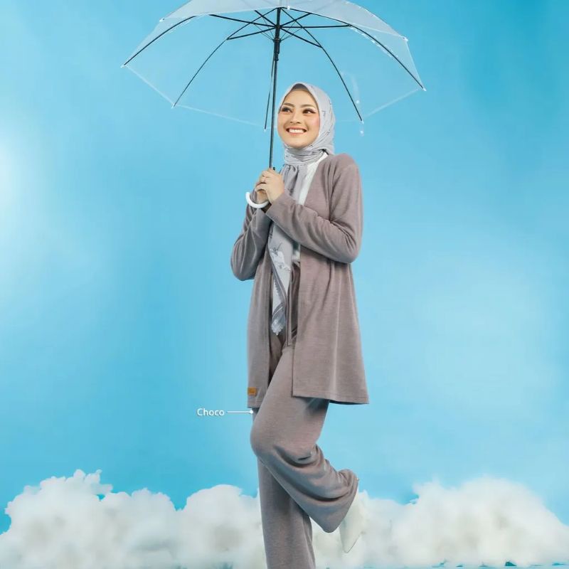 Haiba One Set arrafi baju stelan wanita baju muslim baju kurung moderen size S-XXXl