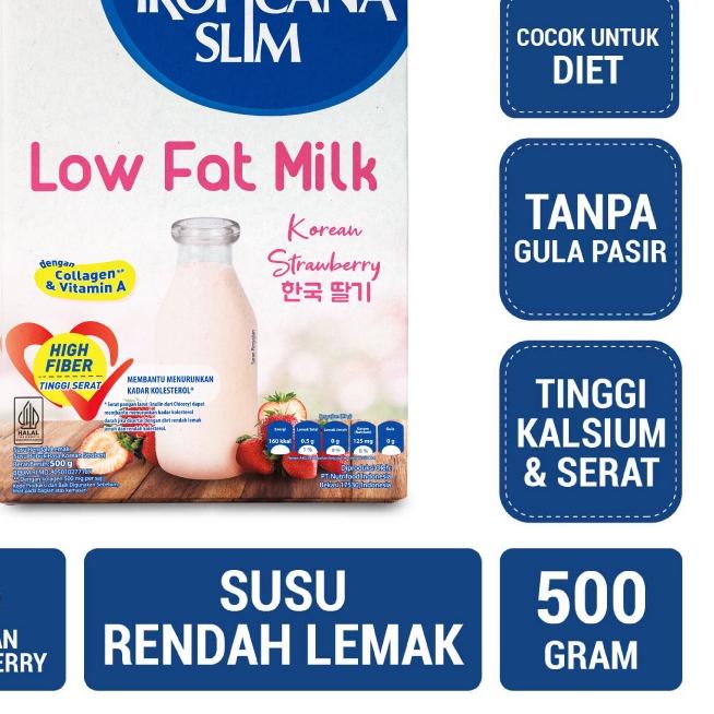 

❋ Tropicana Slim Low Fat Milk Korean Strawberry 500 gram – Susu dengan Kolagen ◄