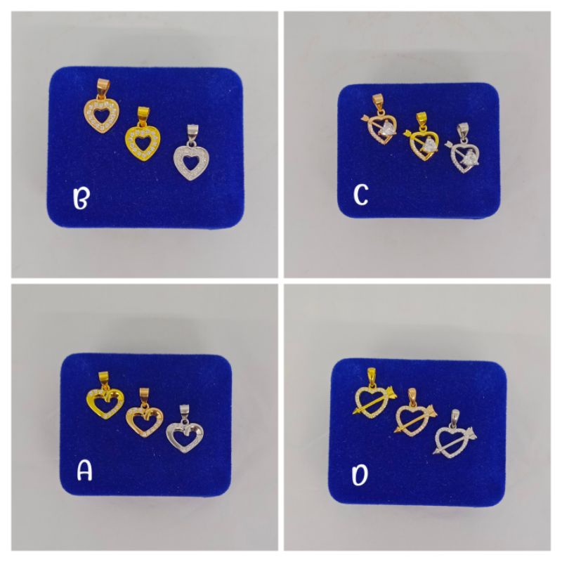 liontin love mata putih variasi model/perak asli silver 925 lapis emas/perhiasan fashion wanita terbaru