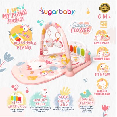 Sugarbaby Piano Playmat Baby Playgym Sugar Baby / Baby Playmat / Playmat Bayi /Sugar Baby All in one Piano Playmat / Playmat Bayi Sugar Baby / Sugar Baby Playmat Sugar Park Sugar Land Sugar Galaxy Ella Chef Musical Parade Sunday Stroll BPA FREE SNI