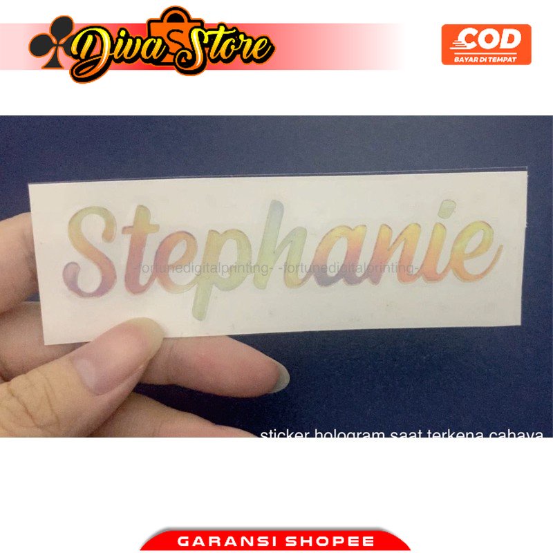 

Cutting Sticker Nama HOLOGRAM, GOLD DAN WARNA LAIN CUSTOM dan MURAH