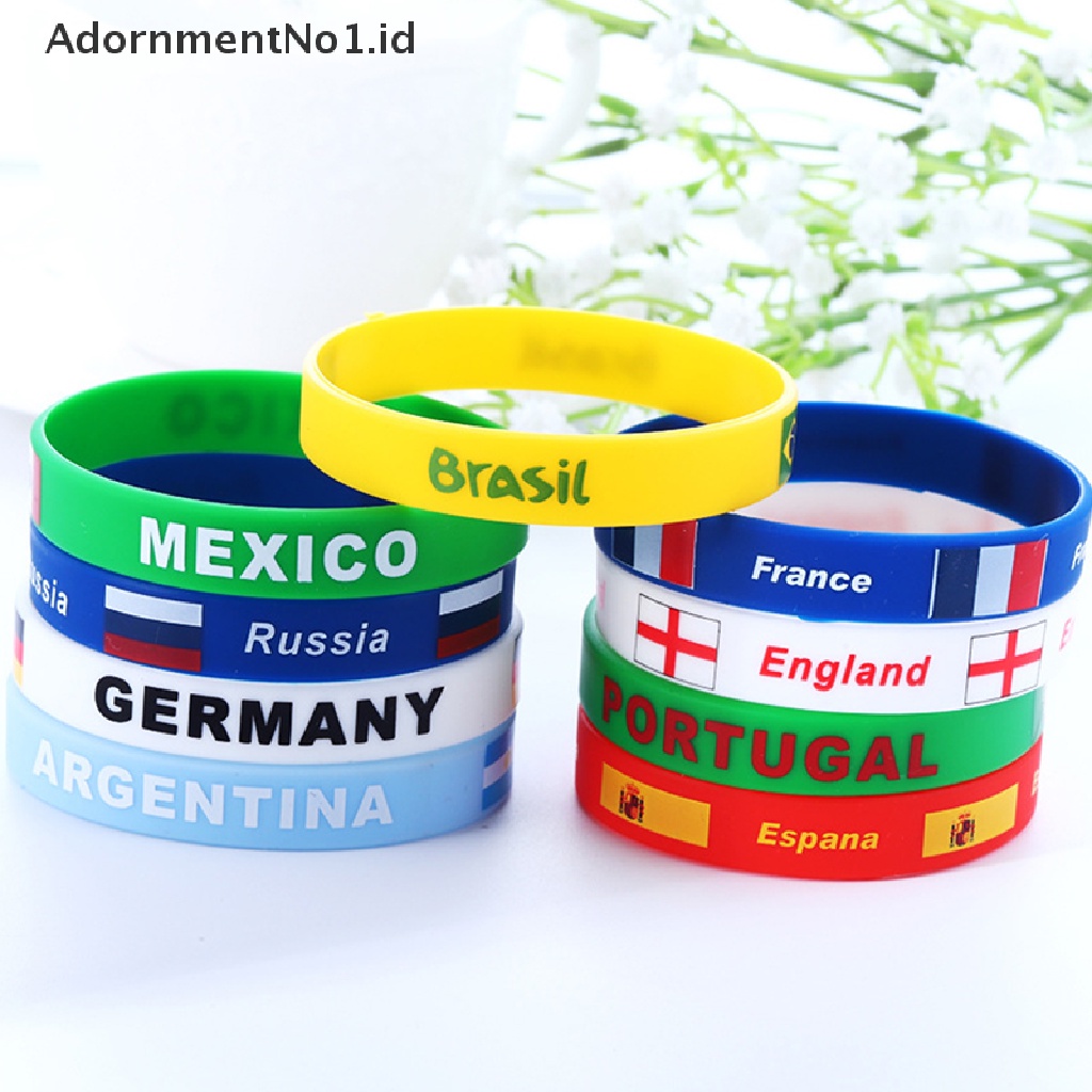 [AdornmentNo1] Bendera Sepak Bola Gelang Silikon Olahraga Wrist Band Rescue Activity Commemorative Bracelet [ID]