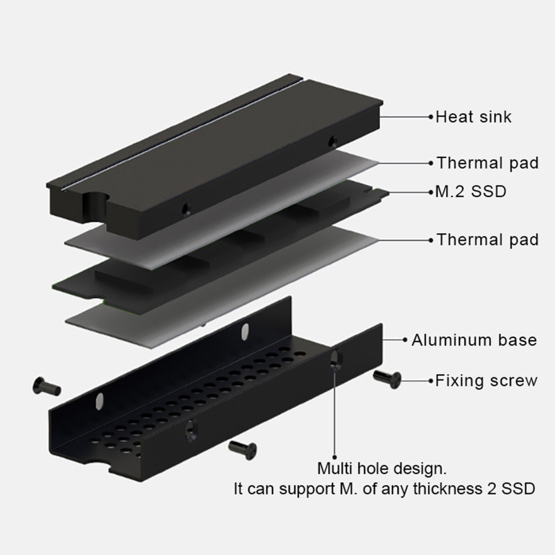 Bt M2 2280sd Heat Sink Dengan Thermal Pad Hardisk Heatsink Aksesori Komputer