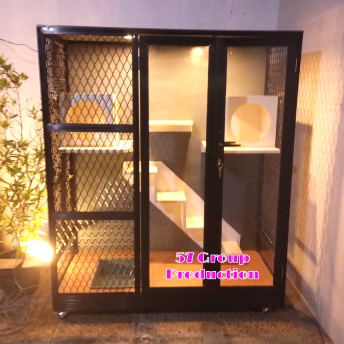 kandang rumah kucing cat alumunium - catroom catquarium home alumunium