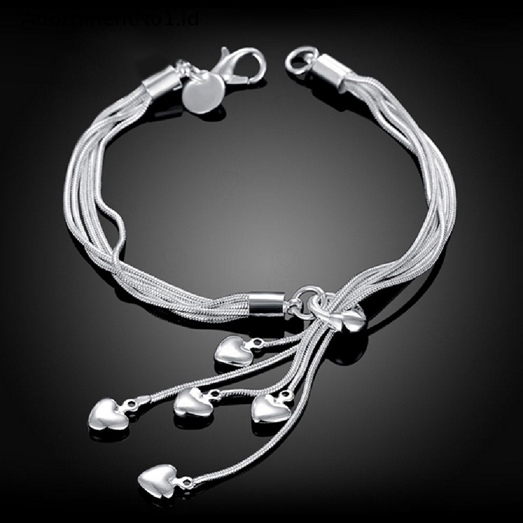 [AdornmentNo1] Gelang Tangan Wanita925 Perhiasan Perak Sterling Rantai Ular Wanita Kualitas Top [ID]