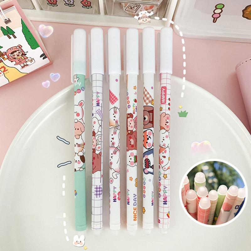 [Harga Grosir] 0.5mm Kawaii Dihapus Gel Pen Kartun Hewan Lucu Biru Bolpoin Siswa Menulis Pulpen Perlengkapan Alat Tulis Kantor Sekolah