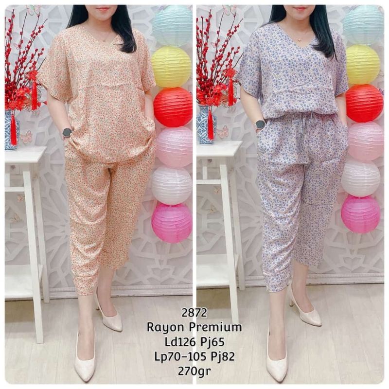 Setelan 2872 bahan rayon ld126 pj65 lp70-105 pj82