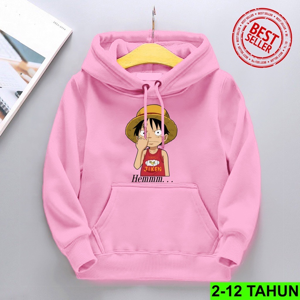 ONE PIECE JIKEN Jumper Hoodie Anak II Jaket Hoodie Anak ANIME II Sweater Hoodie Kids Size M - XL ( Laki Laki &amp; Peremepuan )