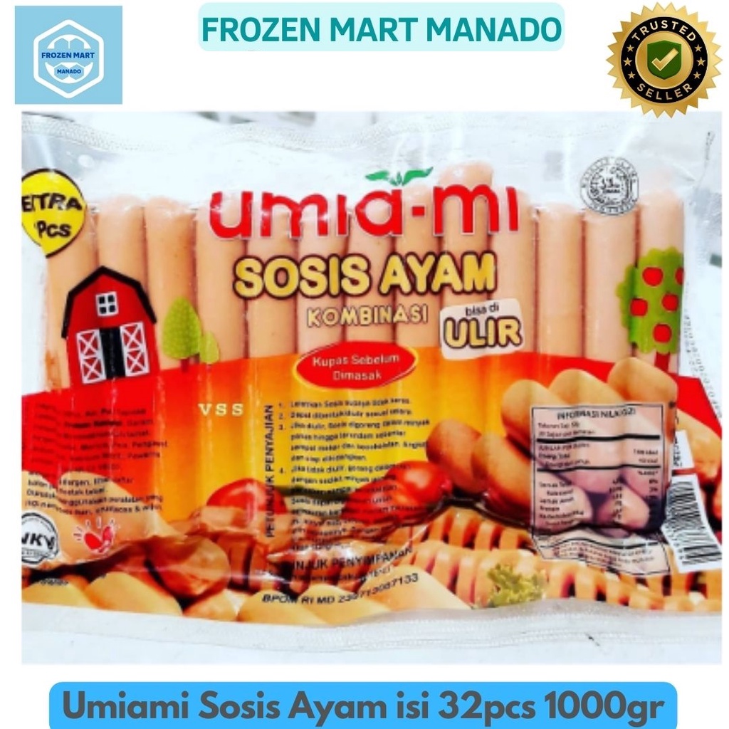 

Umiami Sosis Ayam isi 32pcs 1000gr - Frozen Mart Manado (Frozen Food Manado)