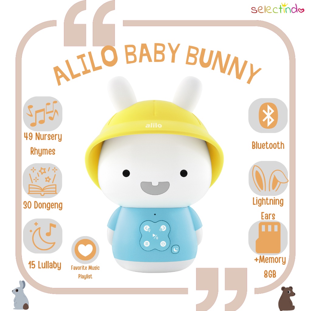 Alilo Baby Bunny / Cuty Cap / Bluetooth / Lullaby / Bedtime Story / Montessori Edukasi Toy / Early Learning / Newborn