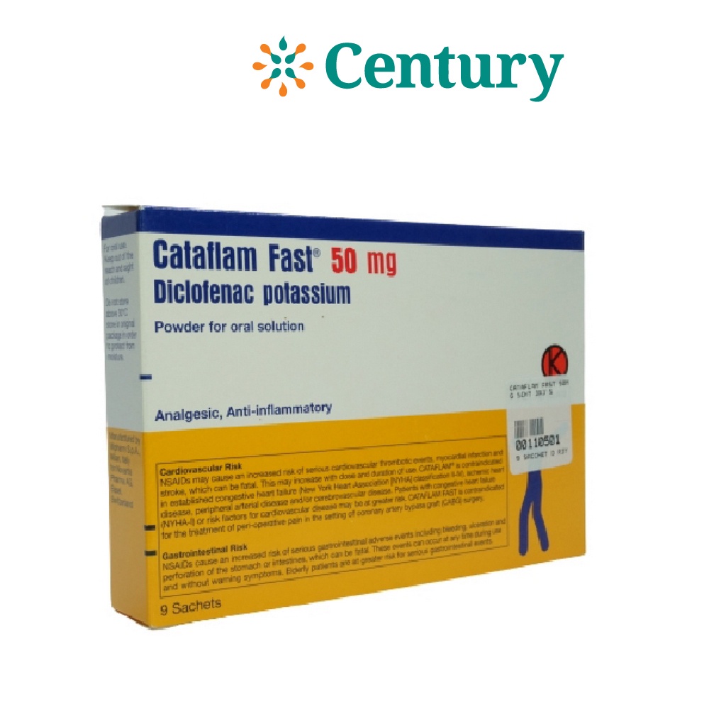 Jual CATAFLAM FAST 50MG 1 STRIP ISI 3 SACHET / KALIUM DIKLOFENAK ...