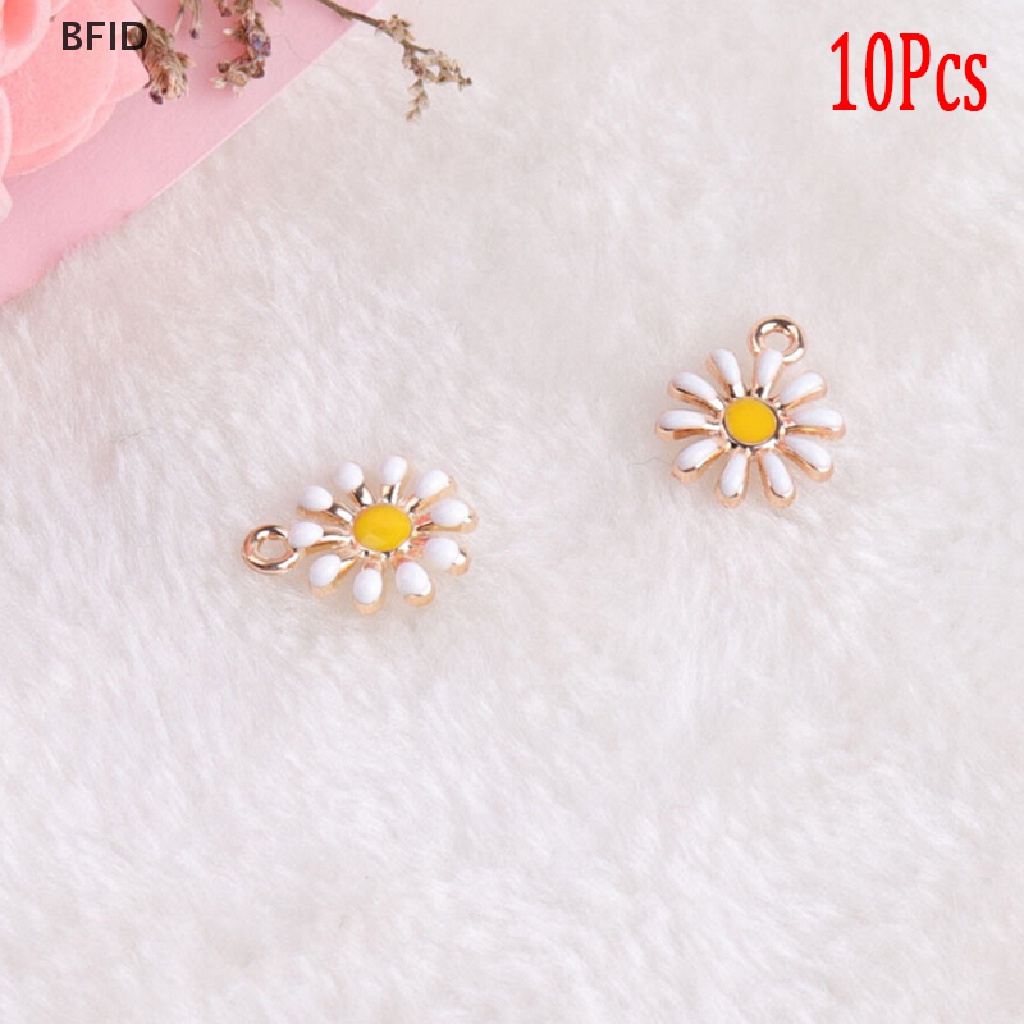 [BFID] 10pcs/set Enamel Alloy Bentuk Bunga Matahari Ch Liontin Membuat Perhiasan Kerajinan DIY [ID]