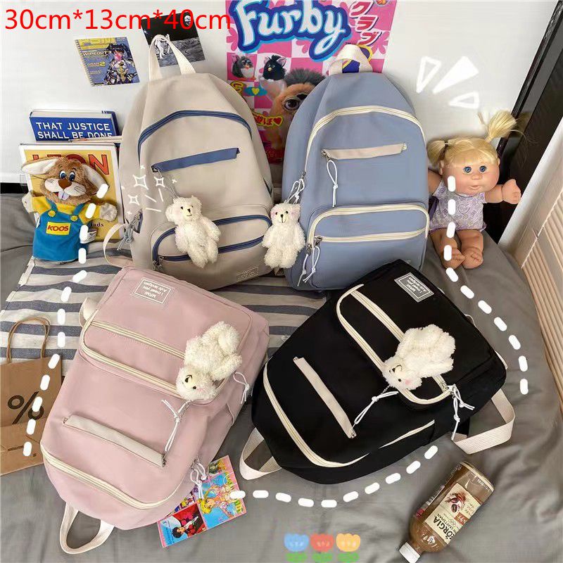 2336, tas ransel wanita gantungan boneka import fashion tas back pag wanita terkiniian cantik tas kuliah tas sekolah