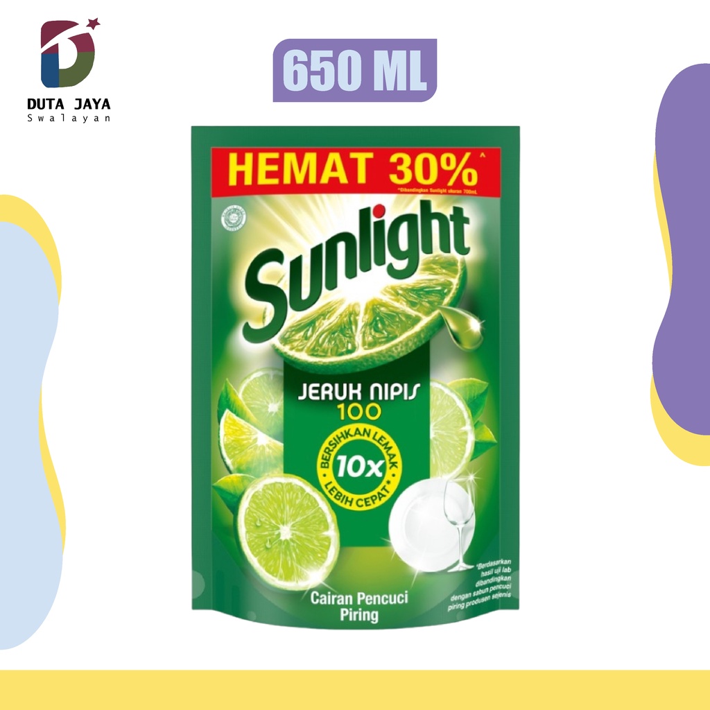 Sunlight Jeruk Nipis Sabun Cuci Piring Pouch Refill 650 ML