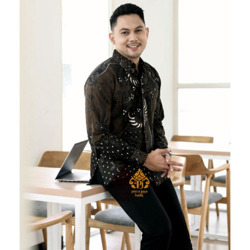 BASUDARA Baju Batik Pria Lengan Panjang Furing Modern Premium Kemeja Solo