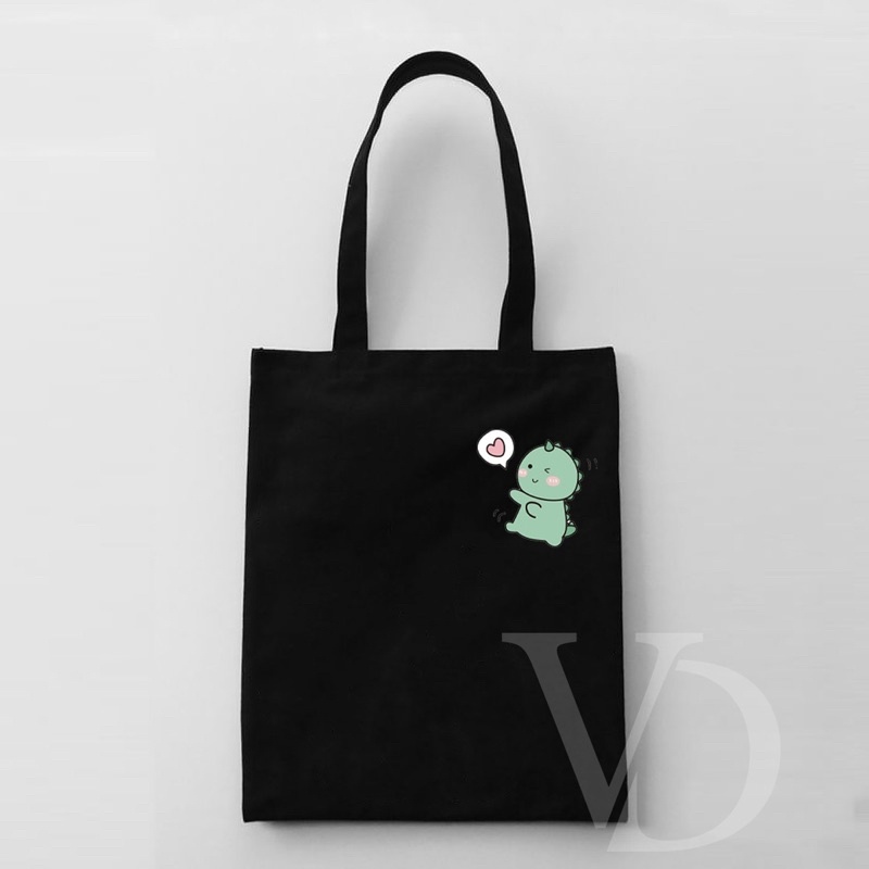 tote bag kanvas hitam tote bag disney dino spy