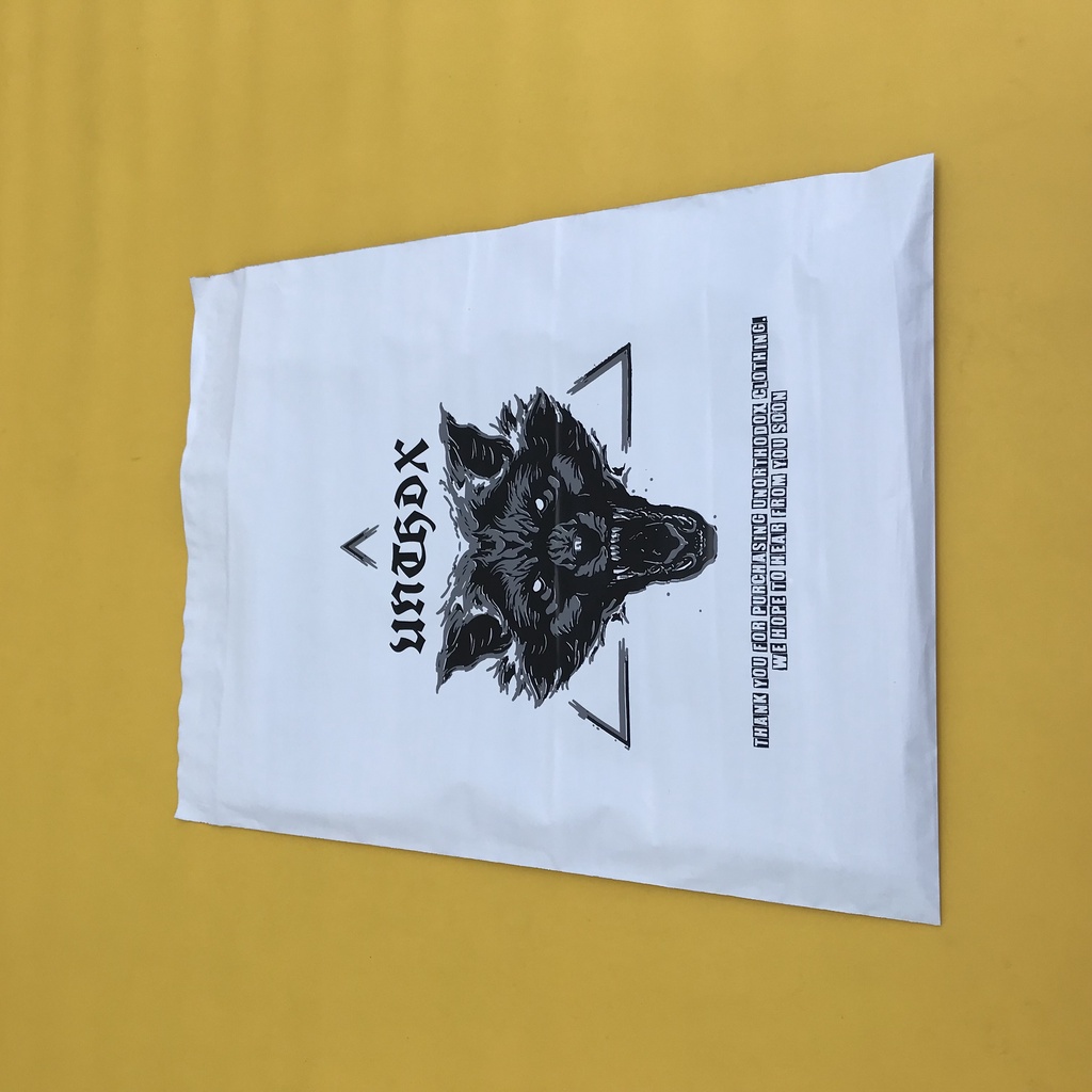 

Sablon Plastik Murah 35x45cm, FREE DESAIN - SEJATIPRINTING - POLYMAILER PUTIH
