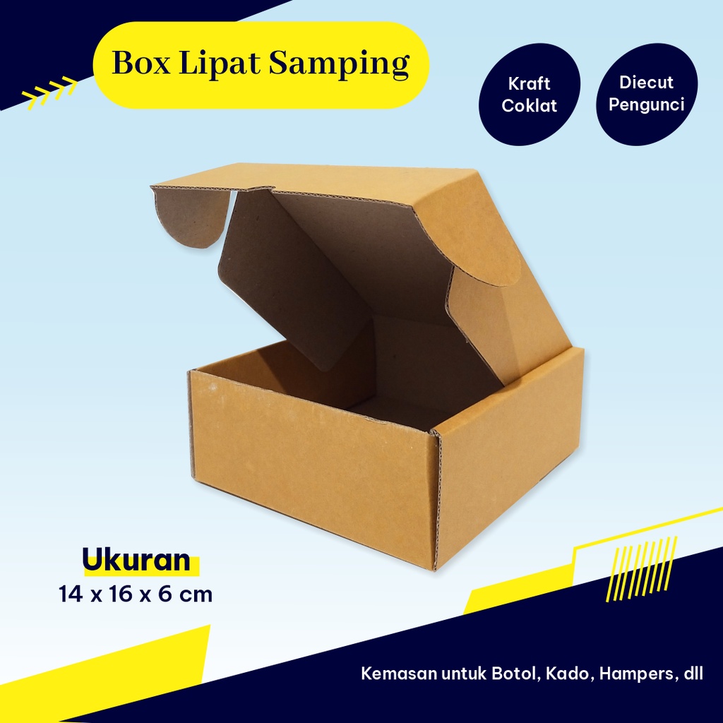 Kardus Box - (Ukuran 14 x 16 x 6 cm) - Accessories Box - Bisa Custom Ukuran dan Sablon