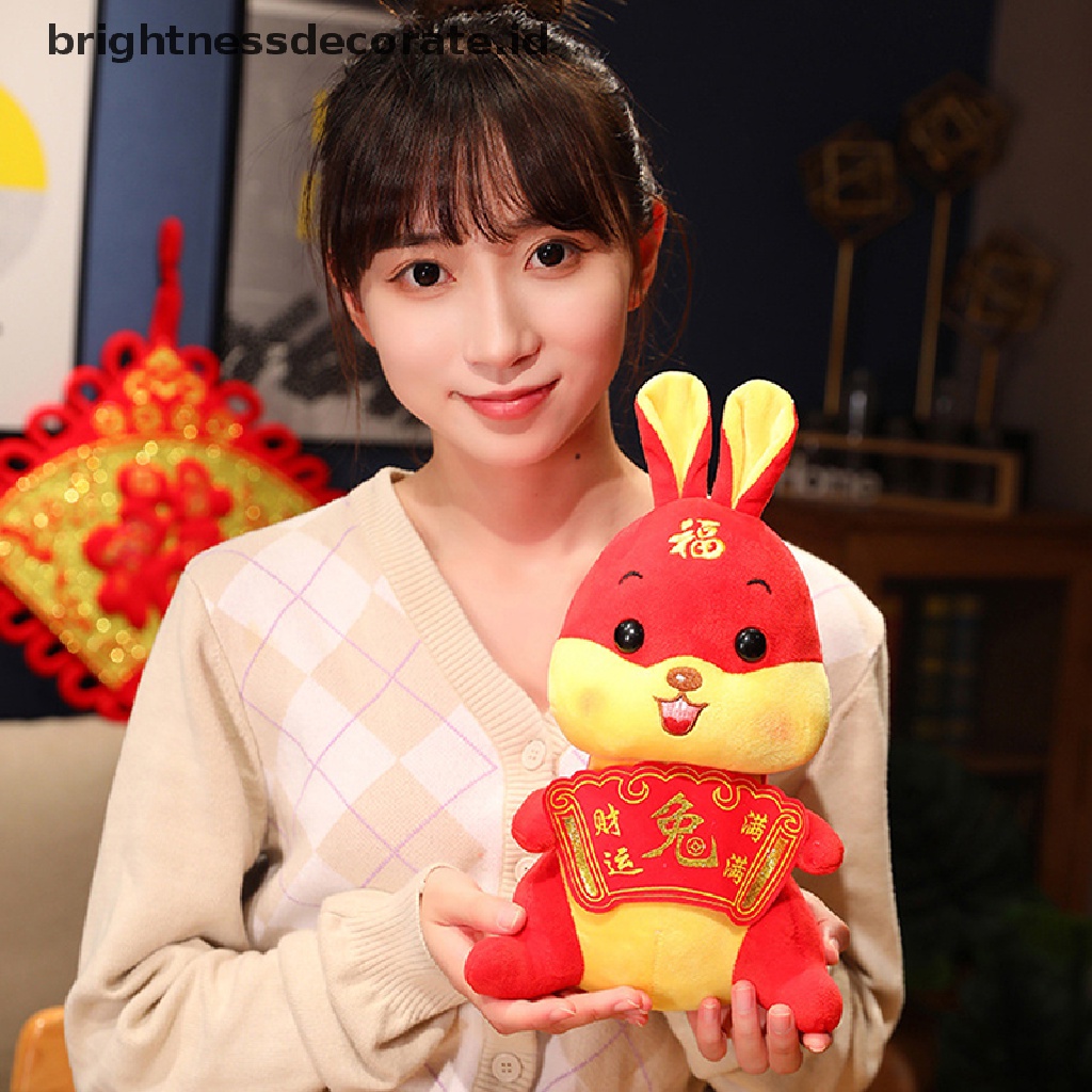 [Birth] 2023tahun Baru Tang Suit Gaya Cina Kelinci Mainan Mewah Lucky Bunny Boneka Boneka [ID]