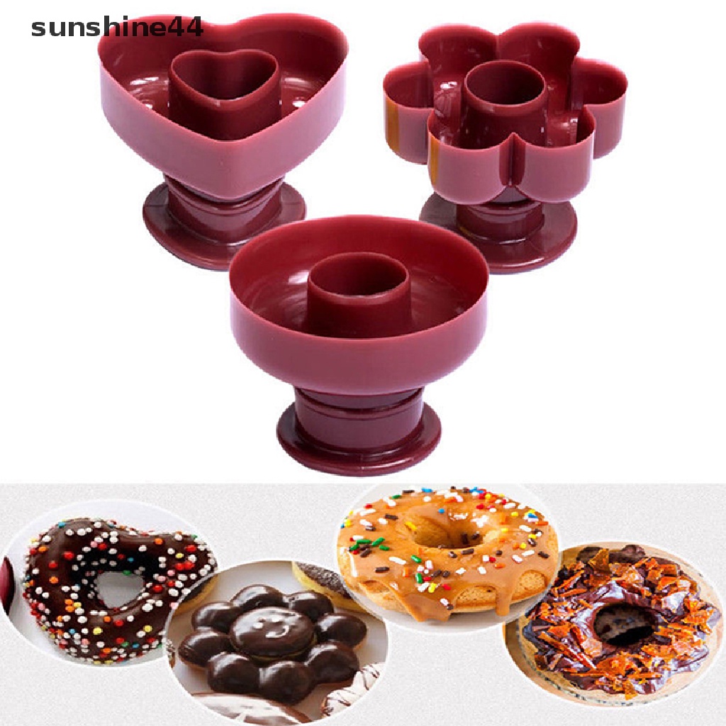 Sunshine Donut Maker Cutter Cetakan Kue Bentuk Bunga Hati Kue Roti Dessert Bakery Mould.