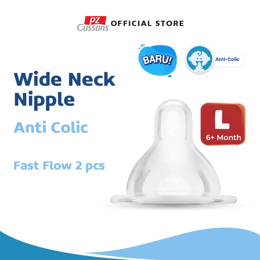 Cussons Baby Nipple Silicone Wide Neck (L) - Dot Botol Bayi Isi 2pcs