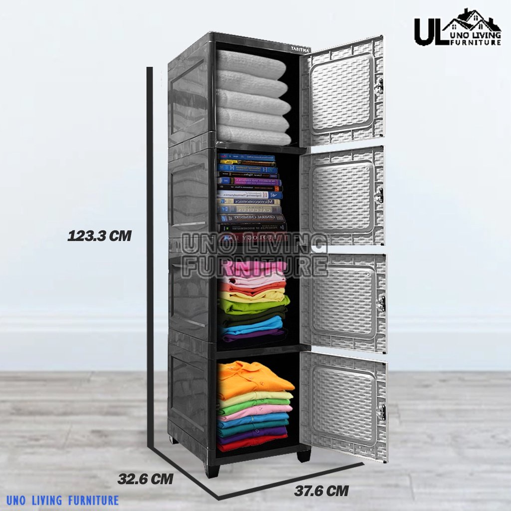 Lemari Plastik Serbaguna 4 SUSUN Tabitha CLICKS Tabitha LOKI LOKER SERBAGUNA Lemari Pakaian CABINET LEMARI TABITHA LEMARI SWING