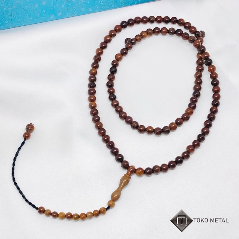 Tasbih Kaokah Asli 99 Butir Warna Coklat 6 Mm [ Toko Metal ]