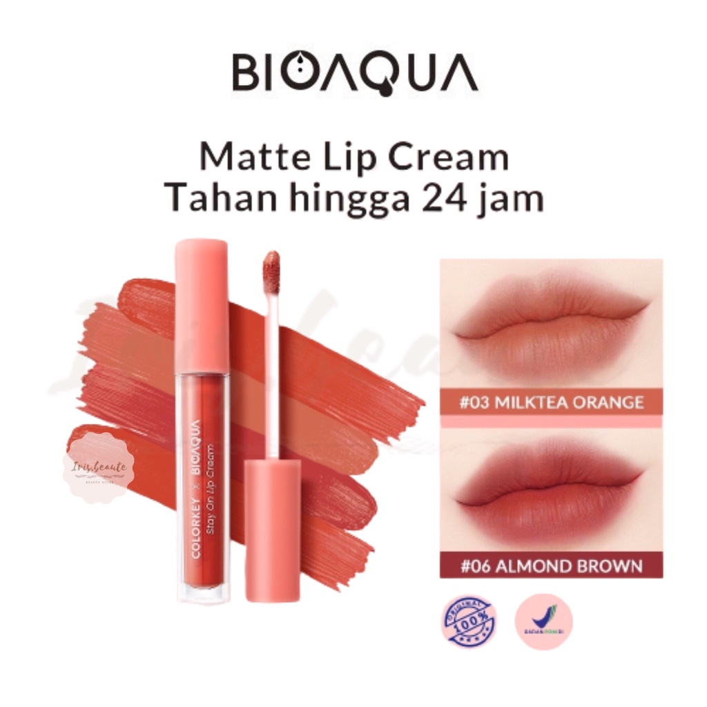 COLORKEY X BIOAQUA Stay On Lip Cream Matte 6 Colors Lipstick