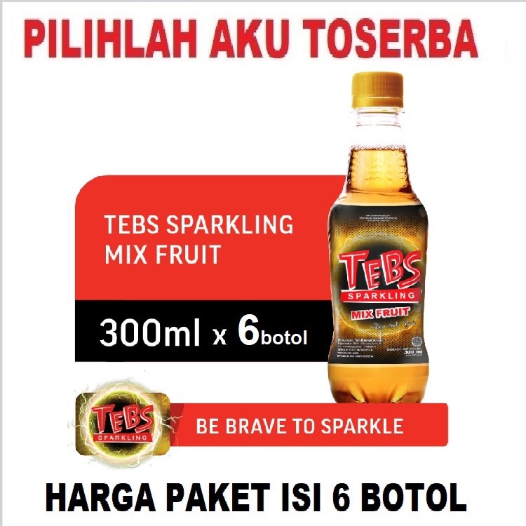 TEBS PET Sparkling MIX FRUIT 300 ml - ( HARGA 6 botol )