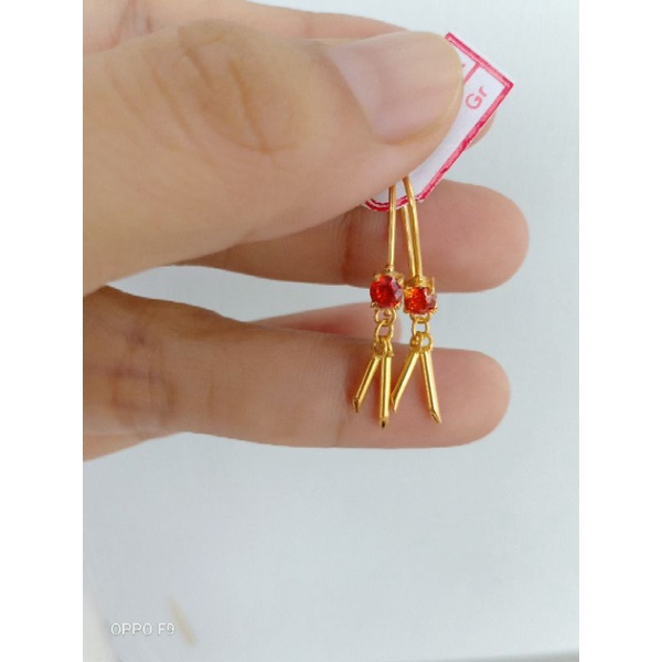 anting perak asli 925 lapis emas 22karat