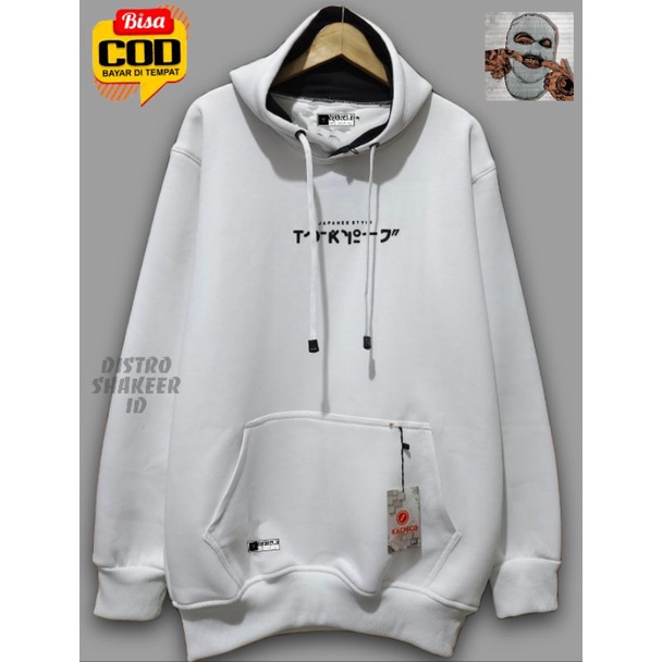 [COD] Kachios Sweater Hoodie Pria Distro Premium Original Kachios Putih Motif Simple Japanese Style 