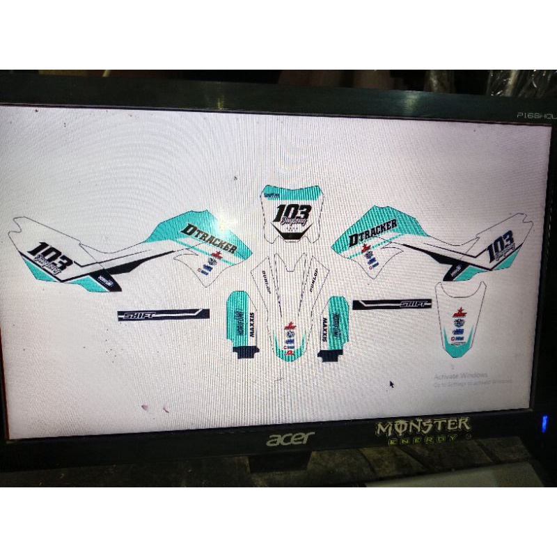 decal stiker klx D tracker klx bf klx gordon old bahan maxdecal