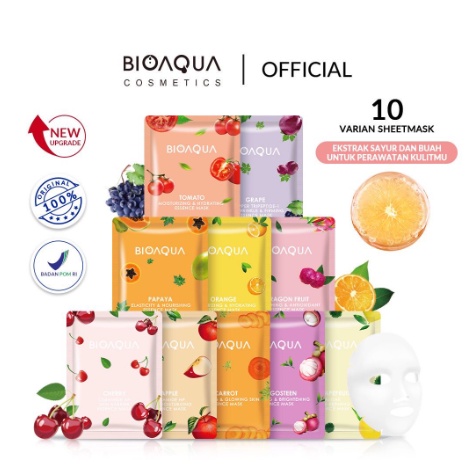 BIOAQUA sheet mask FRUIT SERIES | Hydrating Essence face Mask Brightening Moisturizing skin care anti aging