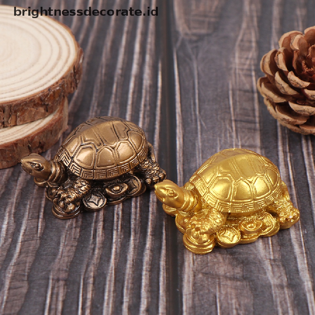 [Birth] Ornamen Resin Penyu Tembaga Ornamen Feng Shui Perabot [ID]