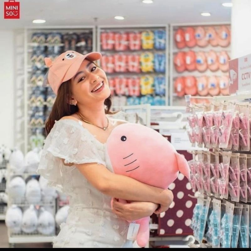 MINISO Boneka Seri Laut Lucu Hiu Bantal Tidur Anak Boneka Mainan Mewah 18inci