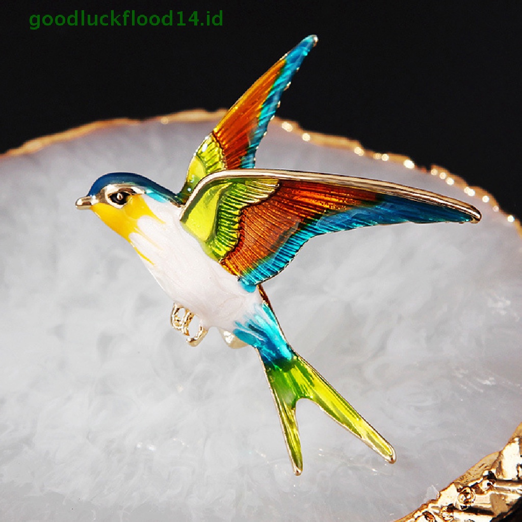 [GOOGFOUR] Fashion Enamel Flying Swallow Bros Pin Untuk Wanita Hewan Burung Broche Perhiasan [TOP]