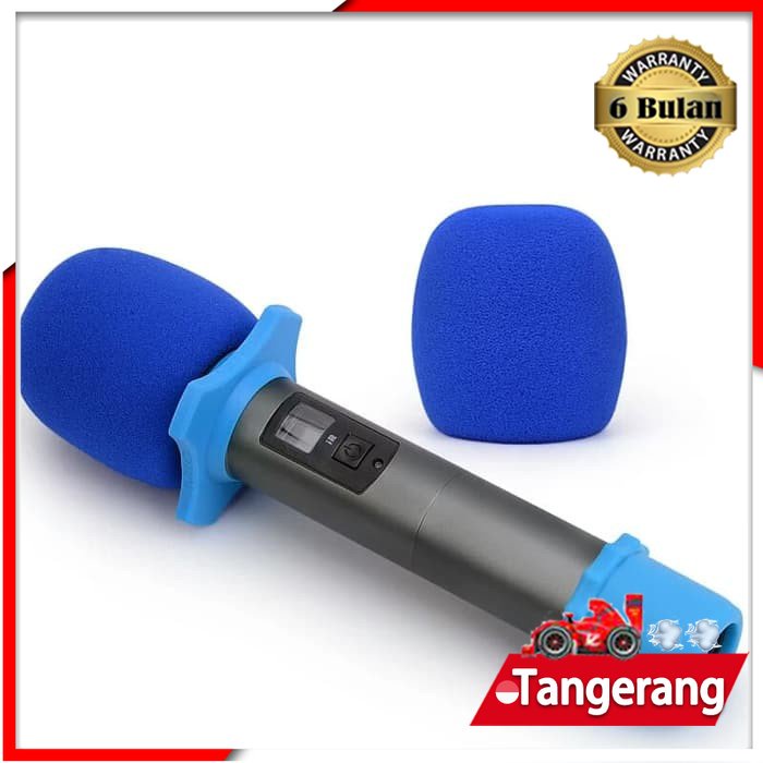 Set Ring + Busa Mic Karaoke Karet Cover Pelindung Ring Mic Holder Mikrofon Wireless Microphone Wireless Anti Slip