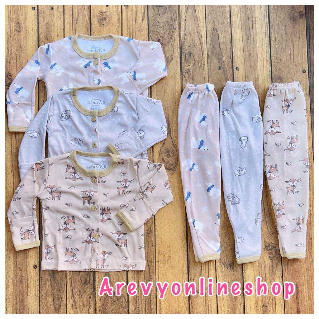 1 Setelan Bayi WinteKu Baju Pendek Celana Pendek Baju Panjang Celana Panjang Baby NB S M (0-12M)