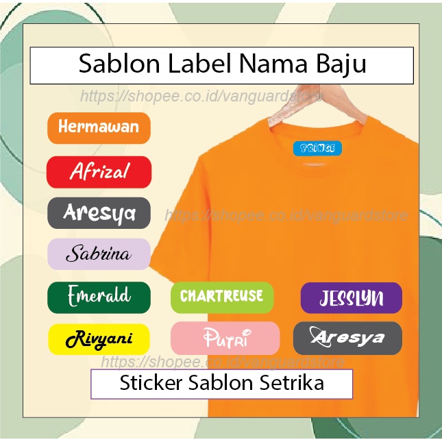 CUSTOM LABEL NAMA ANAK SERAGAM SEKOLAH KAOS ANAK STIKER SABLON SETRIKA NAME TAG LAUNDRY PESANTREN