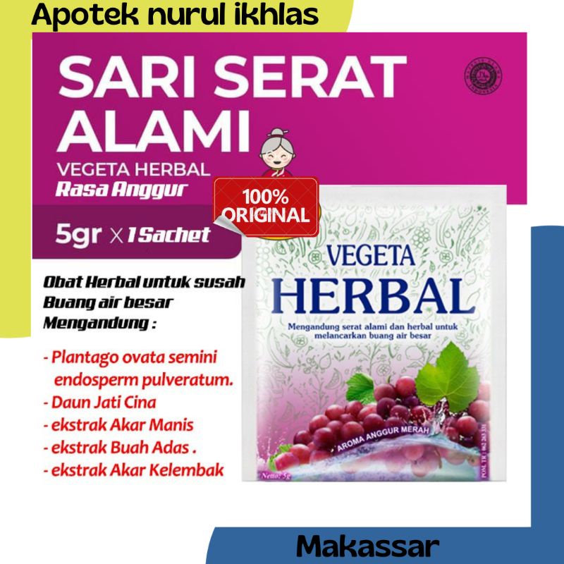 vegeta herbal persachet untuk sembeli &amp; susah BAB