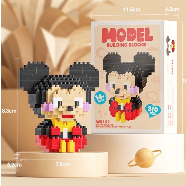 （COD）Mainan Balok Susun Disney LinaBell StellaLou Edukatif Untuk Anak DIY 3DPuzzle Toy Brick Gift